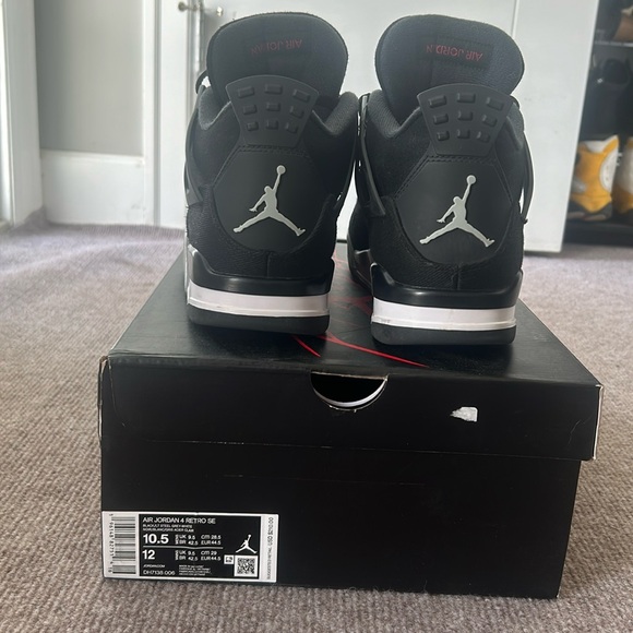 Air jordan 4 retro SE, Black Canvas colourway, size 10.5 - Picture 1 of 5